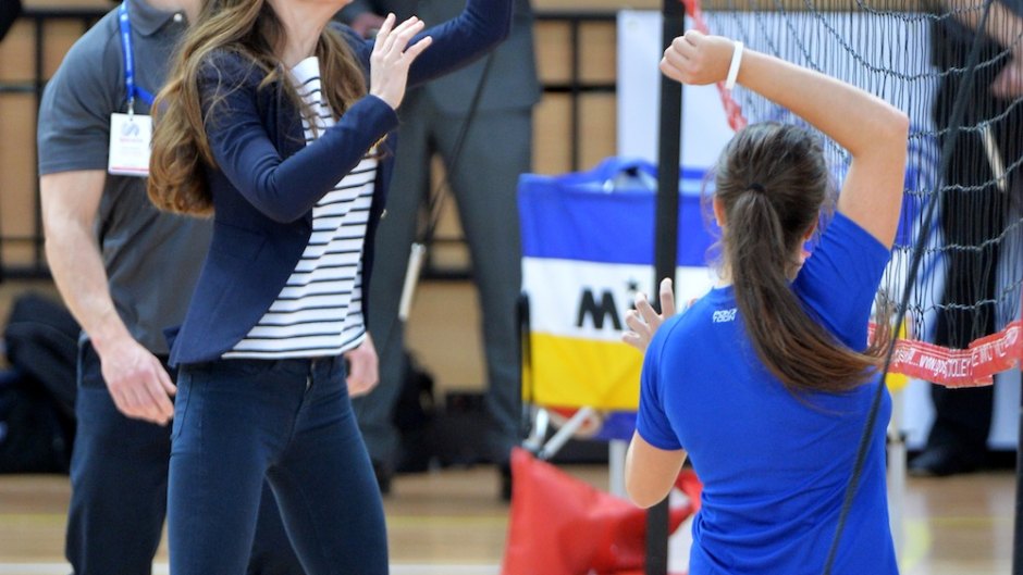 Kate middleton plays volleyball