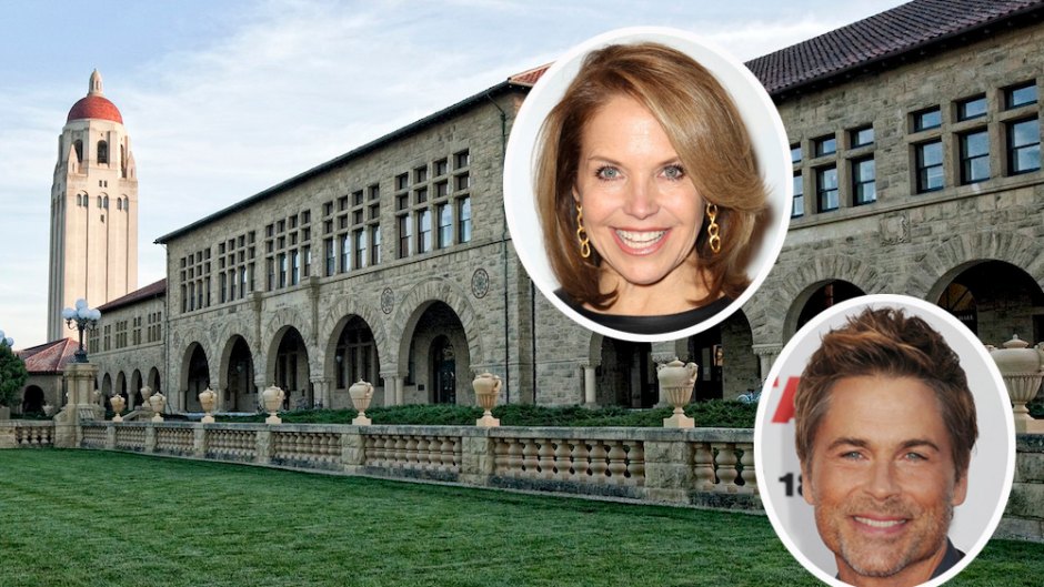 Katie couric rob lowe drop kids at stanford