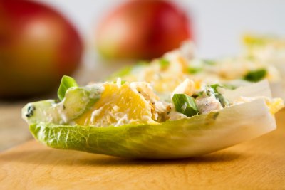 endive boats with fresh mango chicken salad