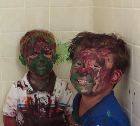 Brothers paint video