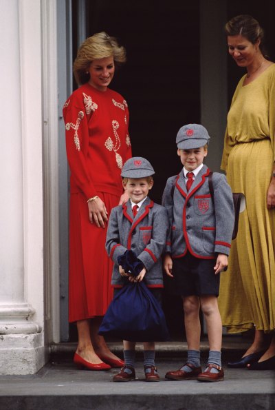 princess diana prince william and harry school getty images
