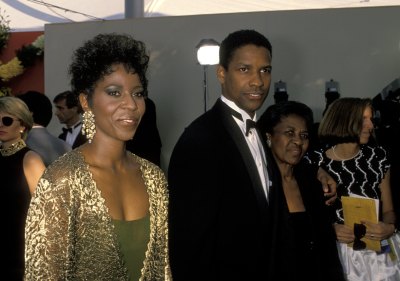 denzel washington, wife, and mother getty