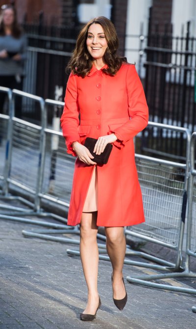 kate middleton red dress coat