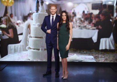 meghan markle prince harry wax figures getty images