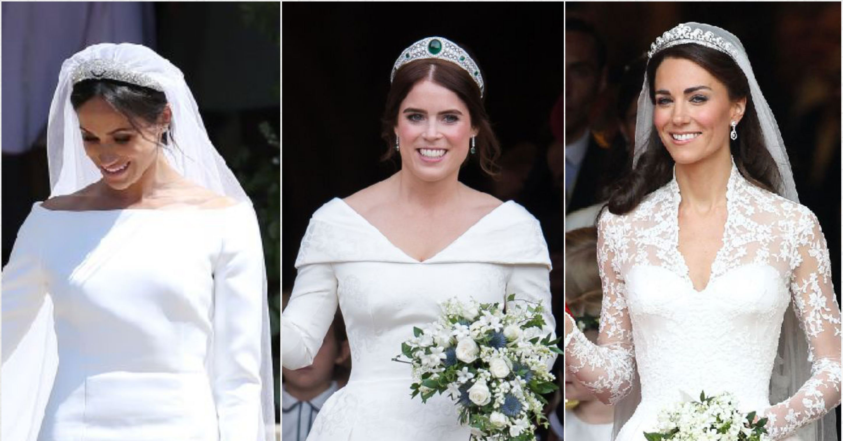 procedure Silicon pilfer See Princess Eugenie's Wedding Dress Vs. Kate Middleton And Meghan Markle's