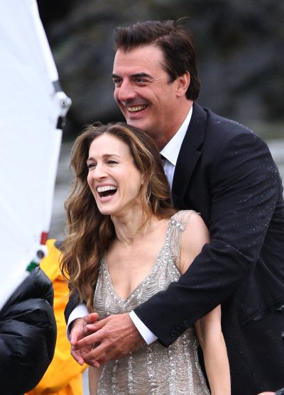 Sarah Jessica Parker and Chris Noth on Location for "Sex and the City"