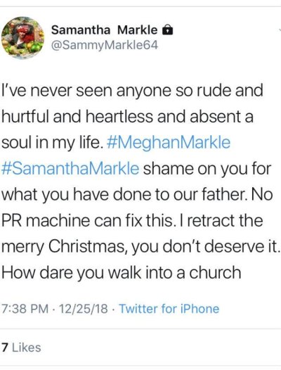 Samantha Markle Tweets