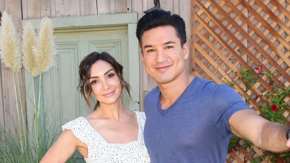 Actress Courtney Lopez (L) and TV Personality Mario Lopez (R) visit Hallmark's "Home