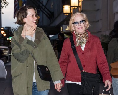 Actresses Sarah Paulson and Holland Taylor are seen out and about on October 21, 2017 in Philadelphia, Pennsylvania