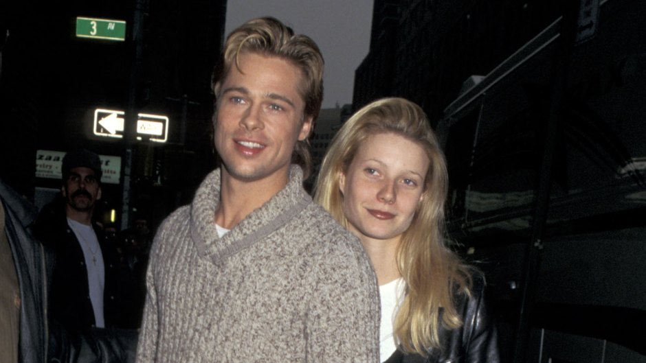 Brad Pitt and Gwyneth Paltrow on the set of 'The Devil's Own' in 1996