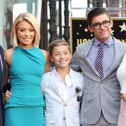Kelly Ripa and Mark Consuelos with their children attend the ceremony honoring Kelly Ripa with a Star on The Hollywood Walk of Fame