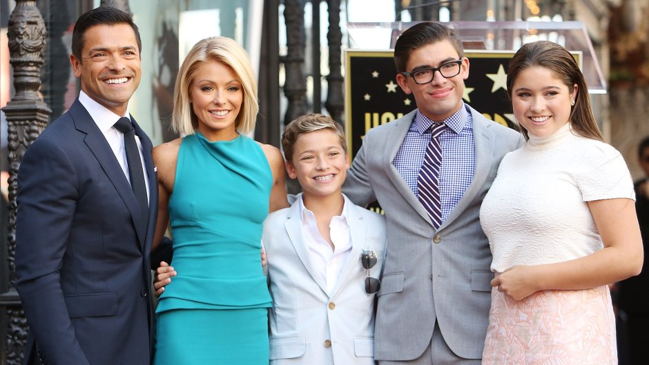 Kelly Ripa and Mark Consuelos with their children attend the ceremony honoring Kelly Ripa with a Star on The Hollywood Walk of Fame