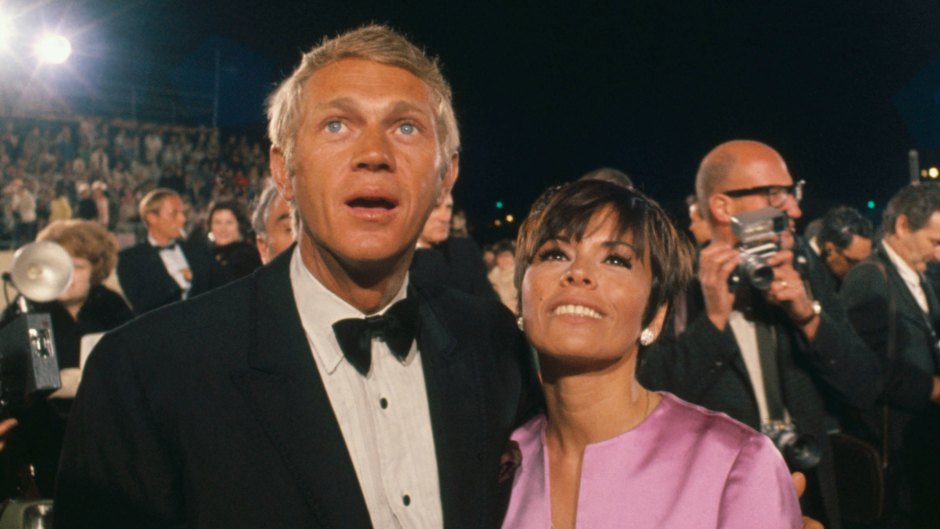 Actor Steve McQueen and his wife, Neile Adams, arrive for the Academy Awards.