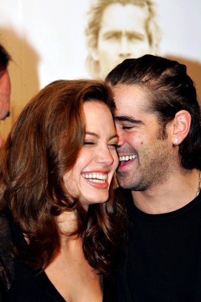 Angelina Jolie and Colin Farrell in In Germany at Arrival Of Cinema Premiere film "Alexander"