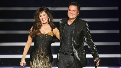 Marie Osmond and Donny Osmond perform in the Donny & Marie variety show at the Flamingo Las Vegas