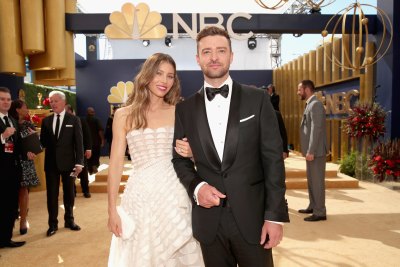 ActorJessica Biel and actor/singer Justin Timberlake arrive to the 70th Annual Primetime Emmy Awards