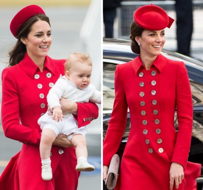 kate-middleton-red-coat-prince-george-rewear