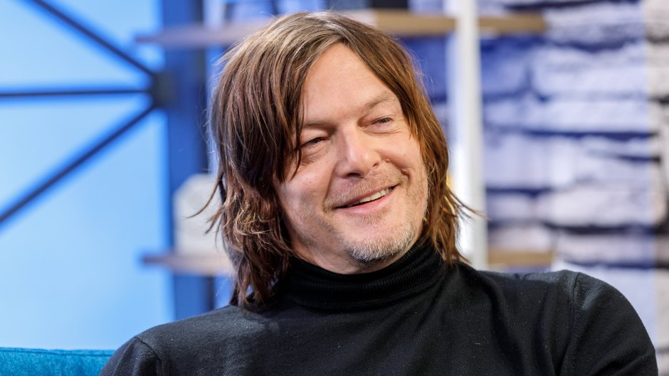 Actor Norman Reedus visits host Tim Kash on the set of 'The IMDb Show'