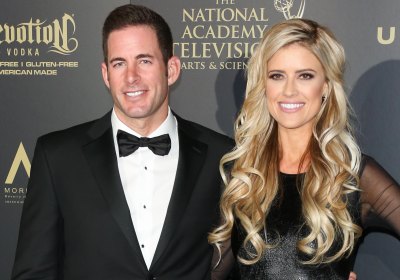 TV Personalities Tarek El Moussa (L) and Christina El Moussa (R) attend the press room for the 44th annual Daytime Emmy Awards