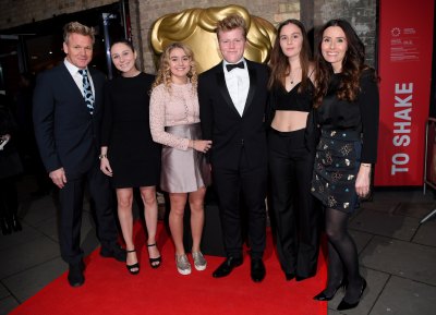 Gordon Ramsay, Holly Anna Ramsay, Matilda Ramsay, Jack Scott Ramsay, Megan Jane Ramsay and Tana Ramsay attend the BAFTA Children's Awards at The Roundhouse