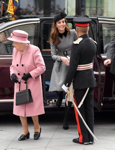 Queen Elizabeth II and Catherine, Duchess of Cambridge visit King's College London to officially open Bush House