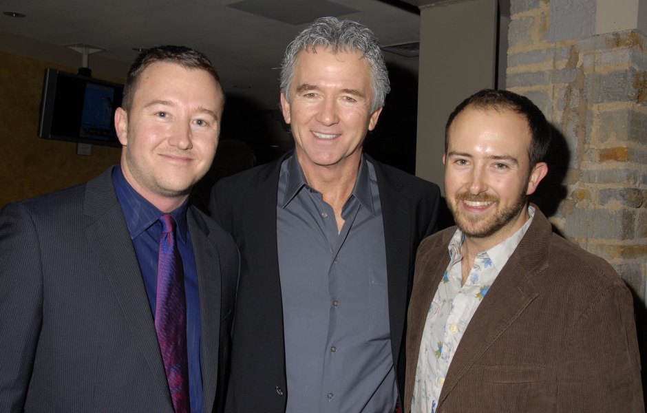 Actor Patrick Duffy (Center) and his sons Padriac Duffy(L), Conor Duffy (R) attend the opening night of Joan Rivers: A Work in Progress By A Life in Progress held at the Geffen