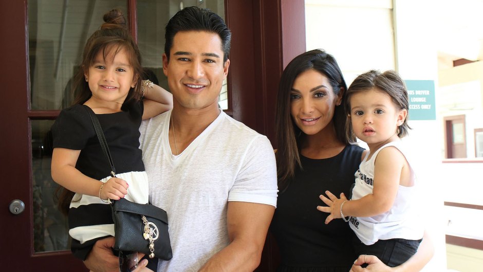 Mario Lopez Wearing a White Shirt with His Kids