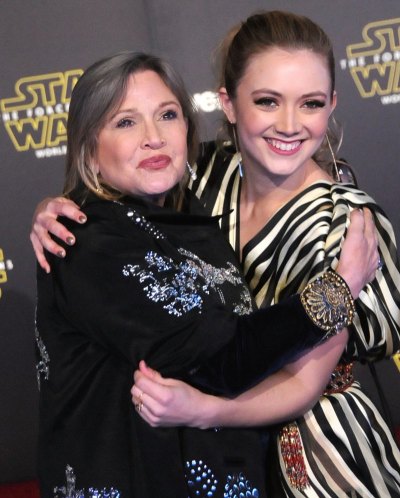 Carrie Fisher and Billie Lourd at the 'Star Wars: The Force Awakens' Premiere in 2015