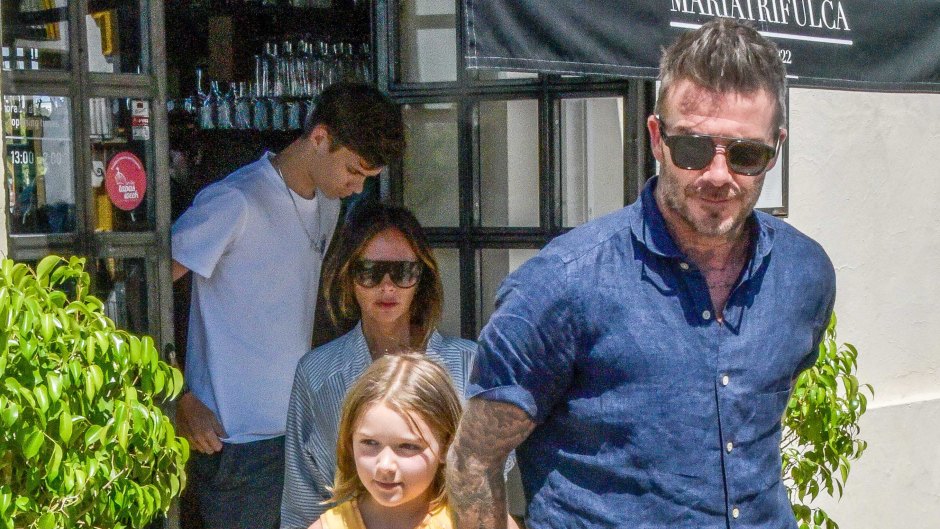 david-beckham-victoria-beckham-spotted-out-to-lunch-with-kids-harper-romeo-cruz