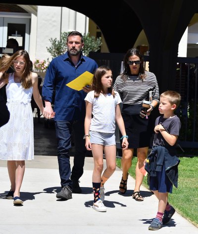 Ben Affleck and Jennifer Garner Walking With Their Kids on Church Day