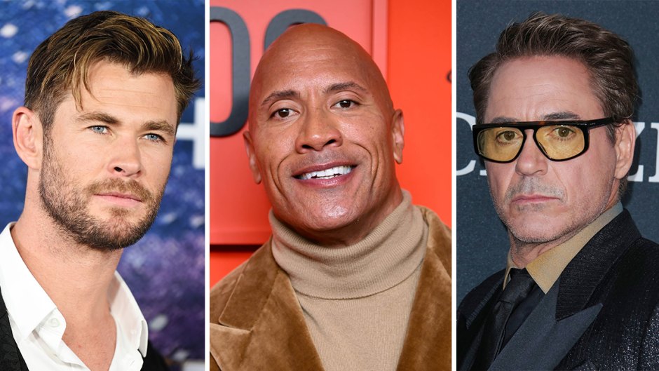 Chris Hemsworth, Dwayne 'The Rock' Johnson, Robert Downey Jr.