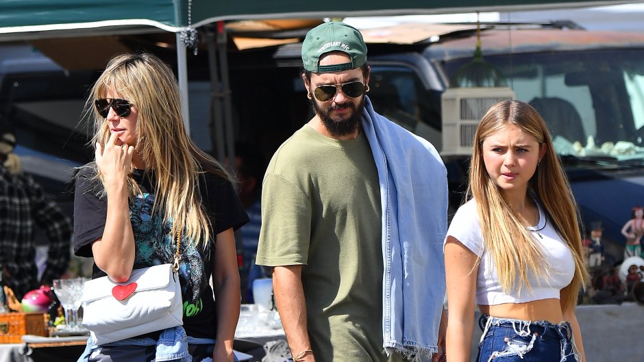 Heidi Klum and her husband Tom Kaulitz enjoy some beers as they stroll through a local flea market