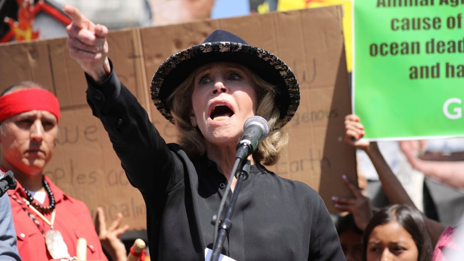 Jane Fonda at a Climate Strike in L.A. in 2019