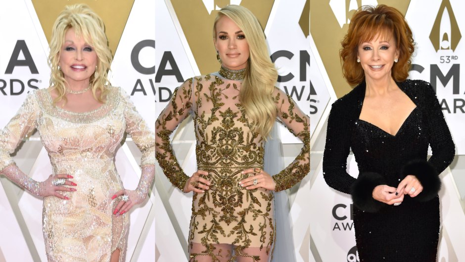 CMAs 2019 Red Carpet, Dolly Parton, Carrie Underwood, Reba McEntire
