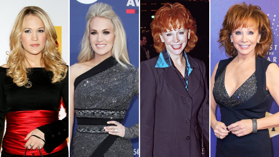 Country Stars Then Now Carrie Underwood Reba McEntire