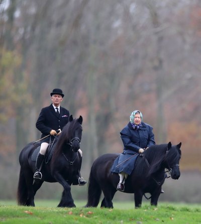 Queen Elizabeth horseback riding