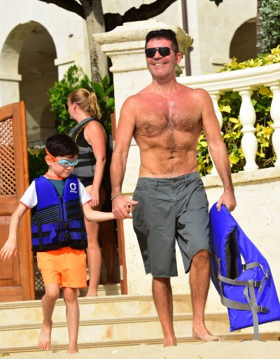 Simon Cowell spotted on the beach in Barbados