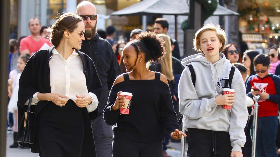 Angelina Jolie takes daughters, Zahara and Shiloh for last minute Christmas shopping at The Grove