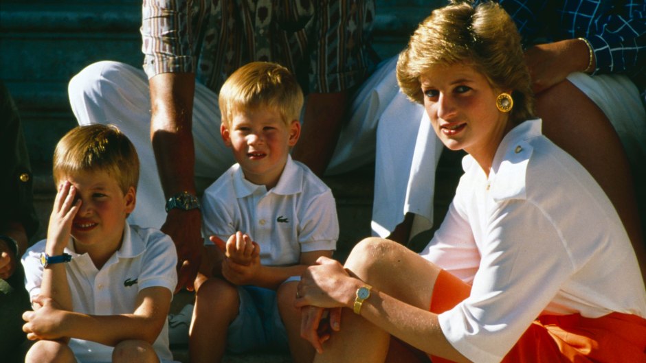 Prince Harry and William and Princess Diana
