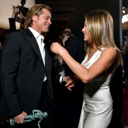 Brad Pitt and Jennifer Aniston Backstage at the 2020 SAG Awards