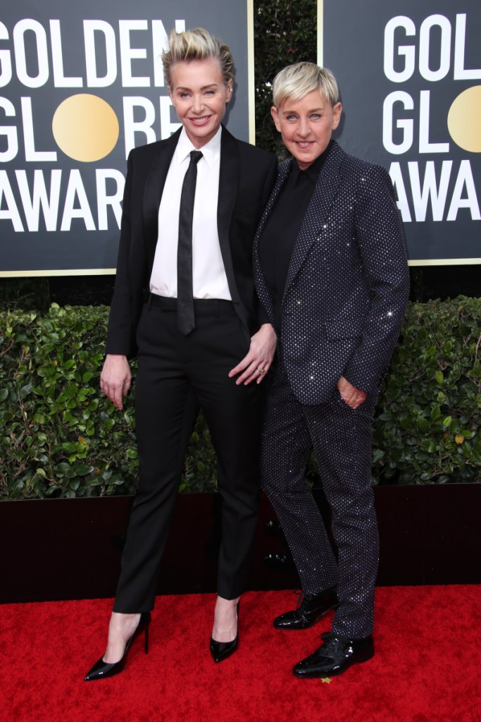Ellen Degeneres And Portia De Rossi Wear Suits At Golden