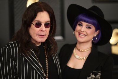 Ozzy Osbourne and Kelly Osbourne at the 2020 Grammys Red Carpet