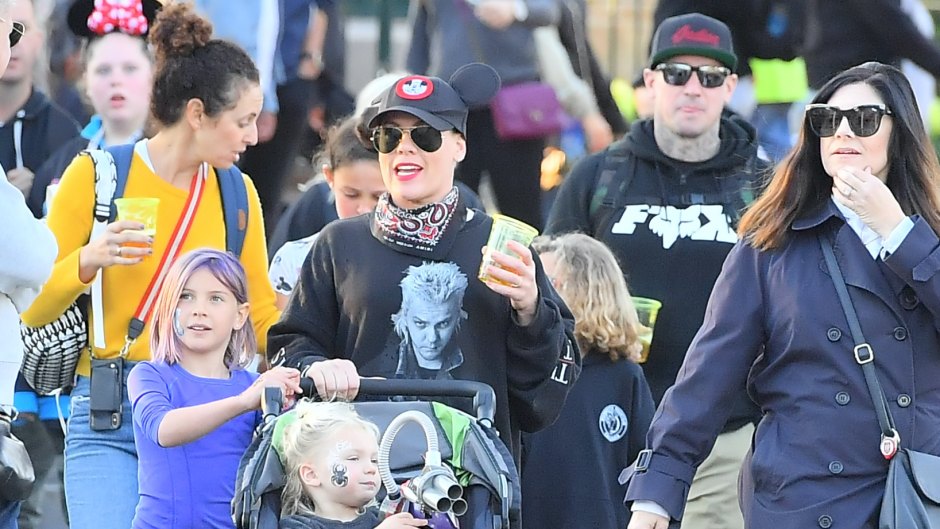 EXCLUSIVE: Pink and her husband Carey Hart take their kids to Disneyland for a fun day of thrill rides