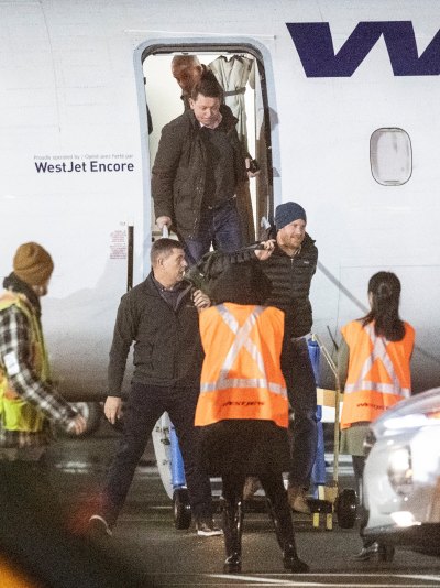 Prince Harry, The Duke of Sussex, pictured arriving on Vancouver Island
