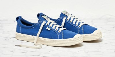 washed blue sneaker