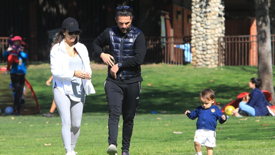 Eva Longoria and her husband Jose Baston takes their kid Santiago to the park in Beverly Hills