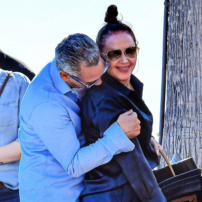 Leah Remini & husband Angelo Pagan show some PDA after lunch in Malibu, CA.