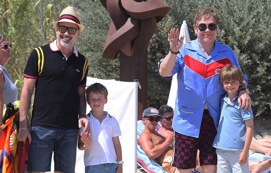 Elton John, David Furnish, Neil Patrick Harris and David Burtka out and about, St Tropez, France - 10 Jul 2018