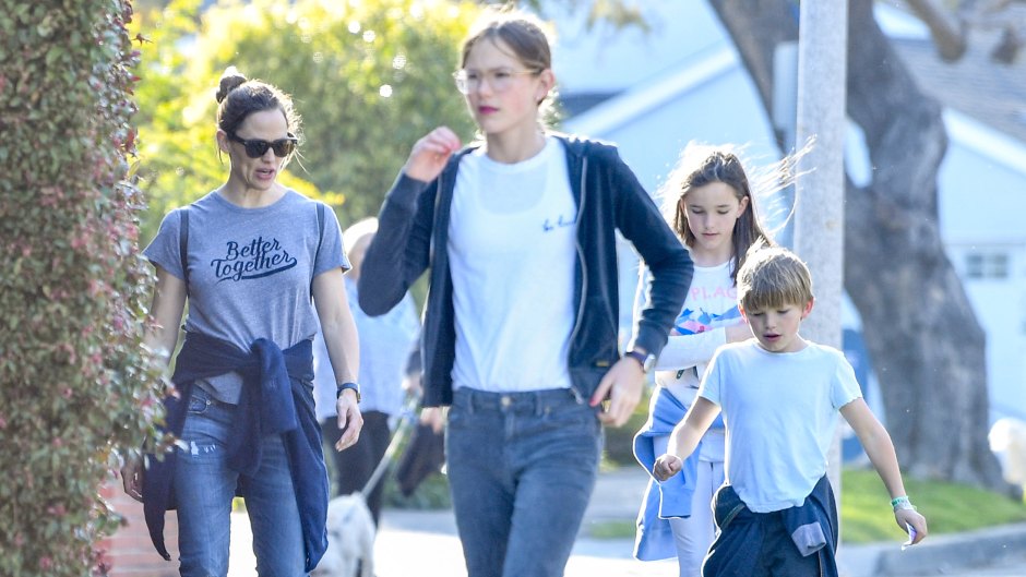 EXCLUSIVE: Jennifer Garner was seen taking her three kids out for a walk