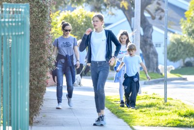EXCLUSIVE: Jennifer Garner was seen taking her three kids out for a walk